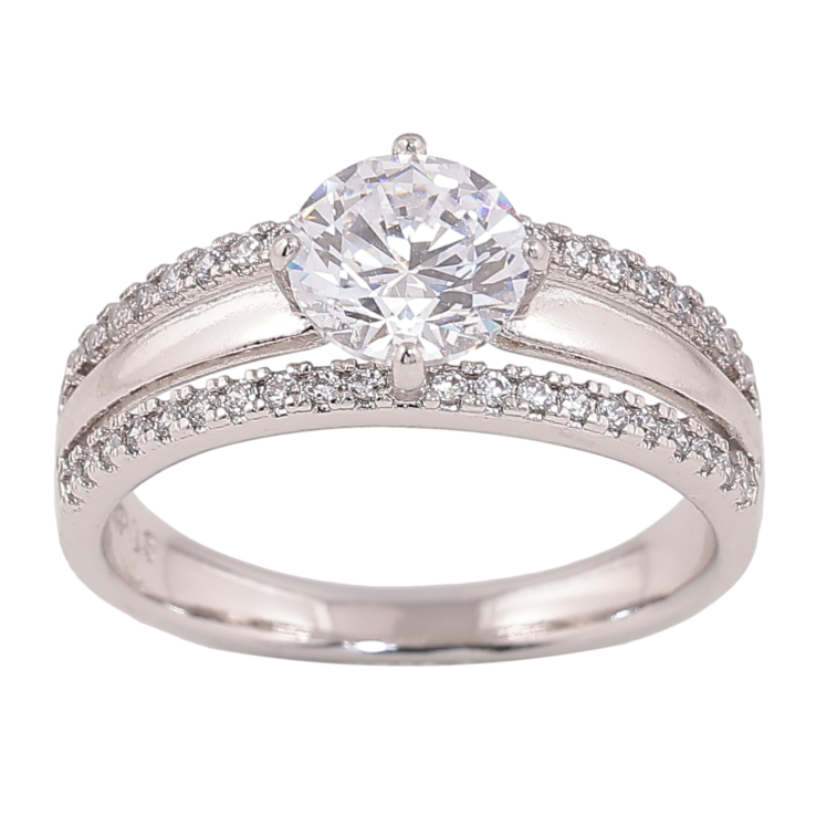 Кольцо Xuping цвет родий узор с кристаллами фото №19