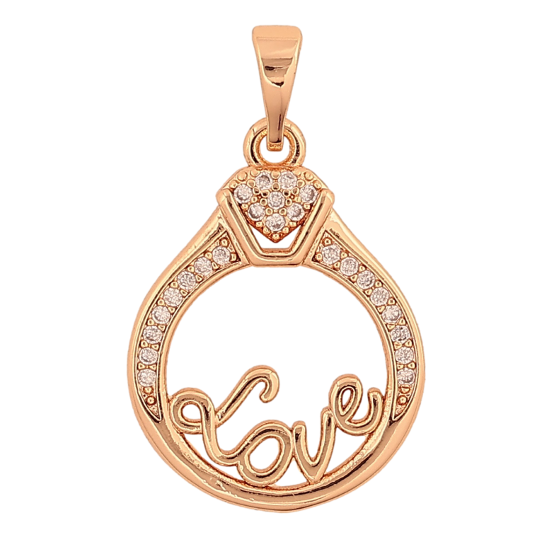 Кулон Xuping M&L колір 18K "Love" для ланцюжка до 5мм фото №1 Кулон Xuping M&L колір 18K "Love" для ланцюжка до 5мм фото №1