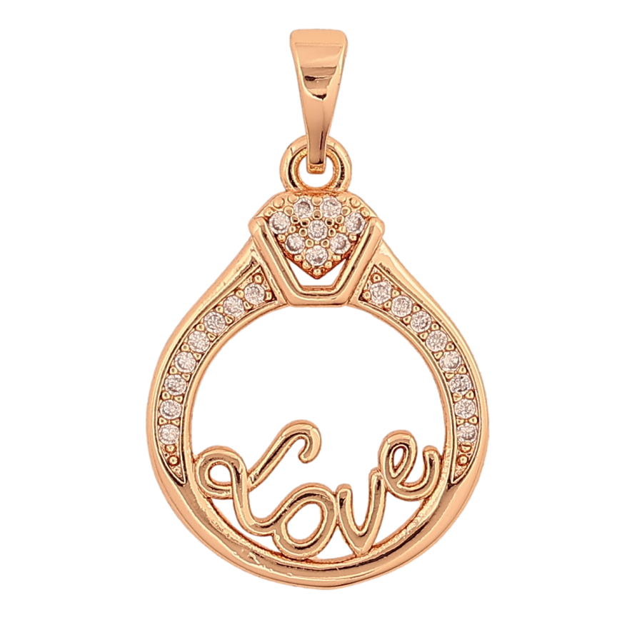 Кулон Xuping M&L колір 18K "Love" для ланцюжка до 5мм фото №1 Кулон Xuping M&L колір 18K "Love" для ланцюжка до 5мм фото №1