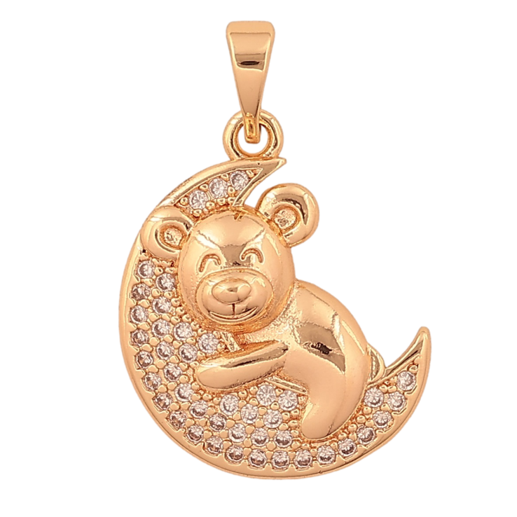 Кулон Xuping M&L колір 18K "Ведмедик на Місяці" для ланцюжка до 5мм фото №16