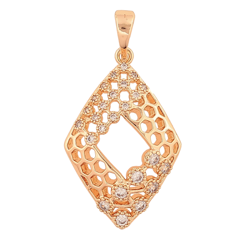 Кулон Xuping M&L цвет 18K "Ромб с кристаллами" для цепочки до 5мм фото №1