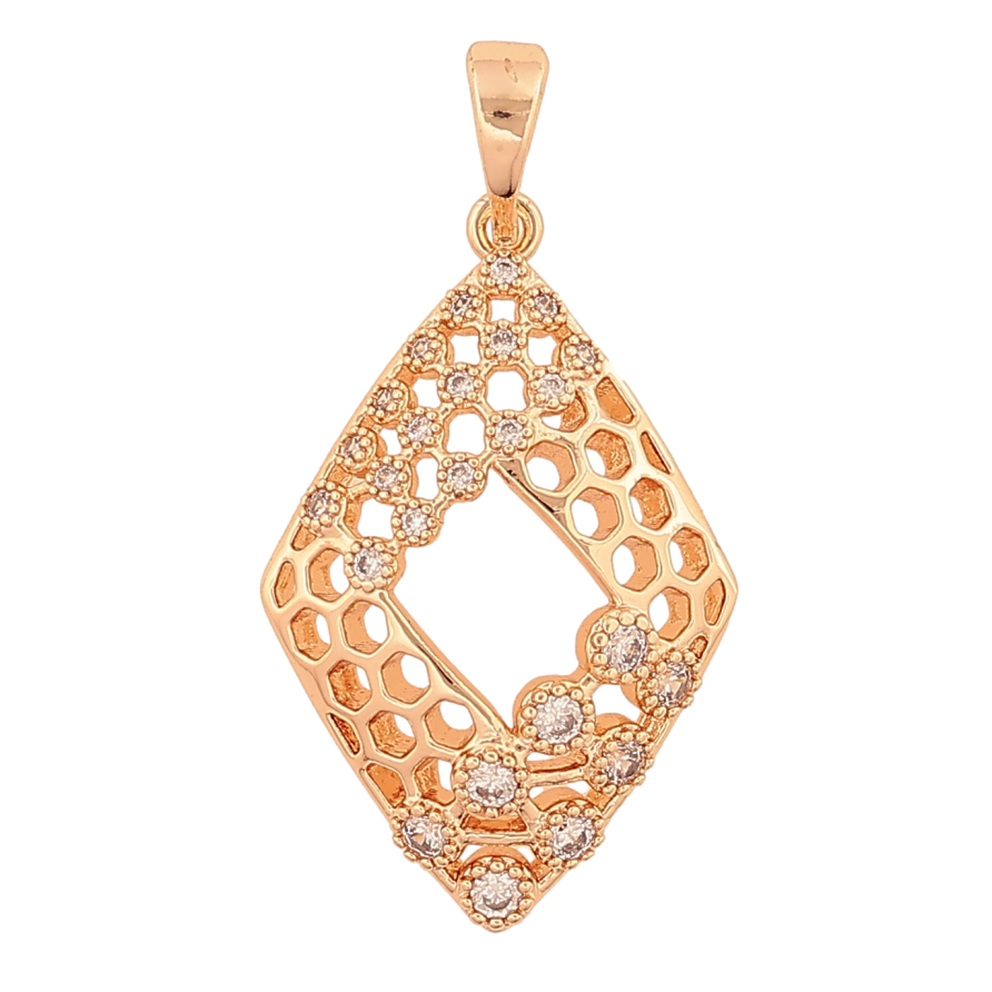 Кулон Xuping M&L цвет 18K "Ромб с кристаллами" для цепочки до 5мм фото №1