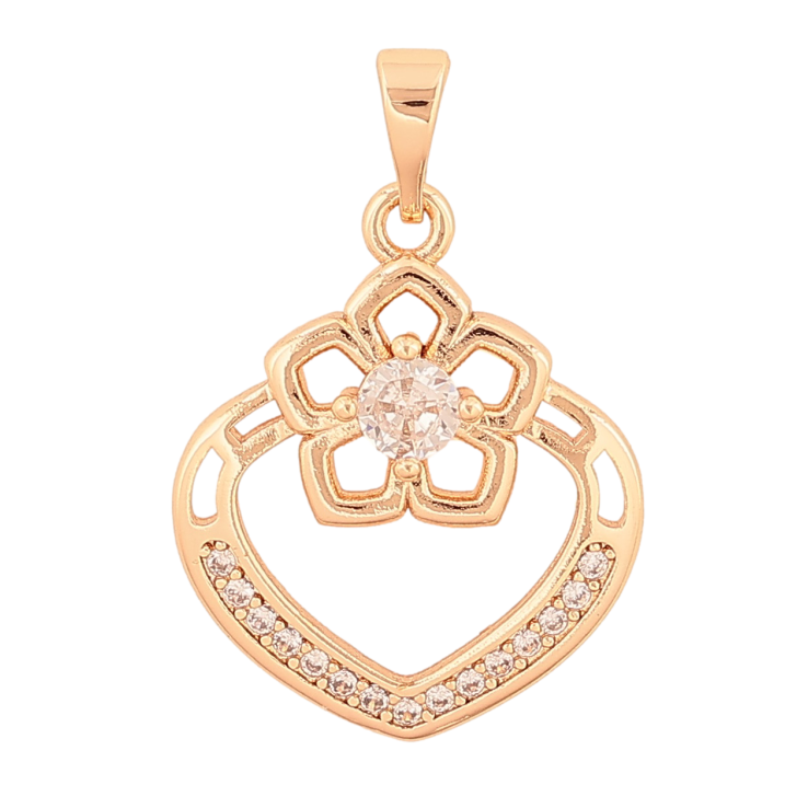 Кулон Xuping M&L колір 18K "Серце з квіточкою" для ланцюжка до 5мм фото №14 Кулон Xuping M&L колір 18K "Серце з квіточкою" для ланцюжка до 5мм фото №14