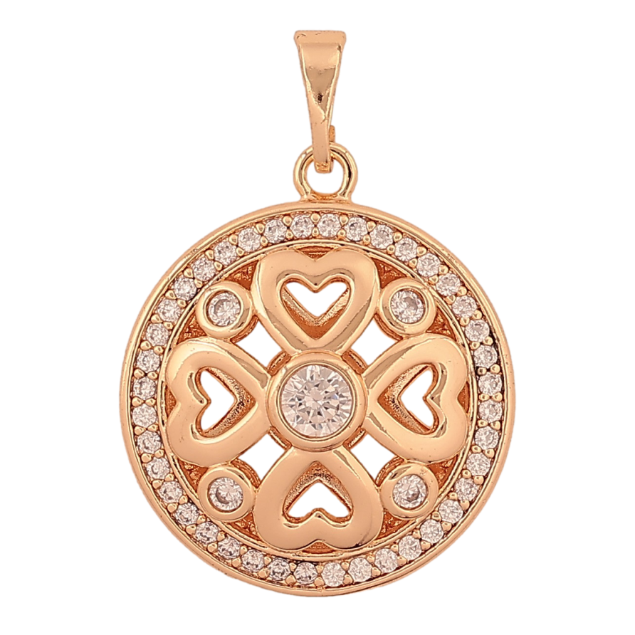 Кулон Xuping M&L колір 18K "Квітковий візерунок з кристалами" для ланцюжка до 5мм фото №1