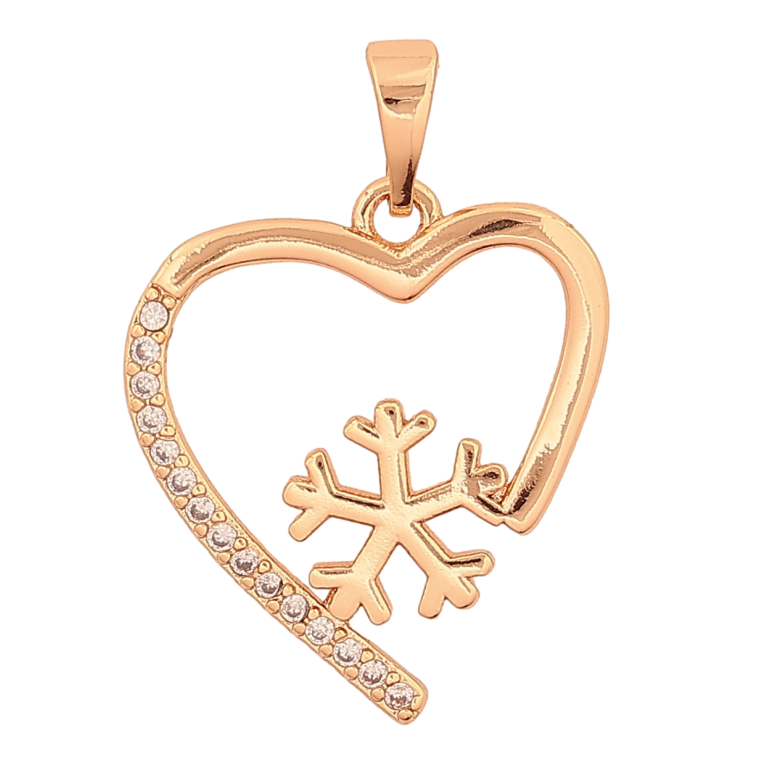 Кулон Xuping M&L колір 18K "Серце зі сніжинкою" для ланцюжка до 5мм фото №1 Кулон Xuping M&L колір 18K "Серце зі сніжинкою" для ланцюжка до 5мм фото №1