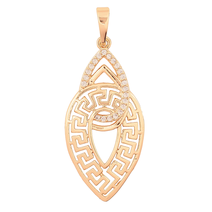 Кулон Xuping M&L колір 18K "Грецький візерунок з кристалами" для ланцюжка до 6мм фото №3 Кулон Xuping M&L колір 18K "Грецький візерунок з кристалами" для ланцюжка до 6мм фото №3