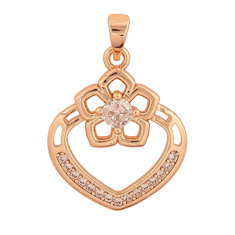 Кулон Xuping M&L цвет 18K "Сердечко с цветочком" для цепочки до 5мм фото №1 Кулон Xuping M&L цвет 18K "Сердечко с цветочком" для цепочки до 5мм фото №1