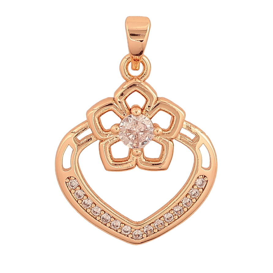 Кулон Xuping M&L цвет 18K "Сердечко с цветочком" для цепочки до 5мм фото №1 Кулон Xuping M&L цвет 18K "Сердечко с цветочком" для цепочки до 5мм фото №1