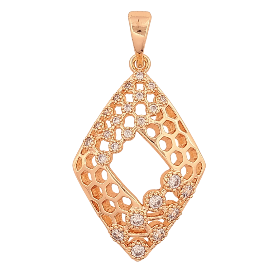 Кулон Xuping M&L колір 18K "Ромб з візерунком кристалами" для ланцюжка до 5мм фото №1