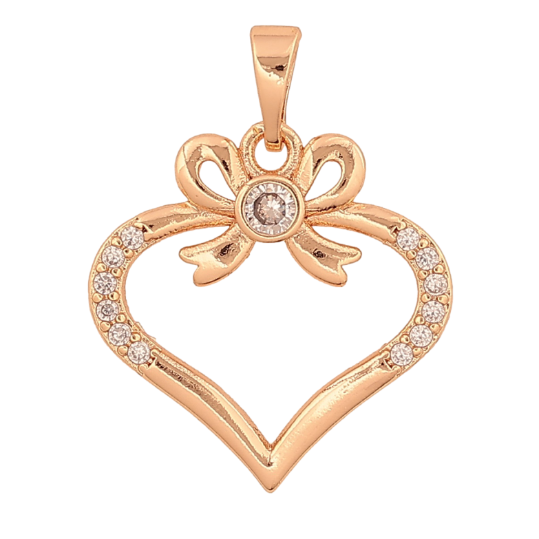 Кулон Xuping M&L цвет 18K "Сердечко с бантом" для цепочки до 5мм фото №1 Кулон Xuping M&L цвет 18K "Сердечко с бантом" для цепочки до 5мм фото №1