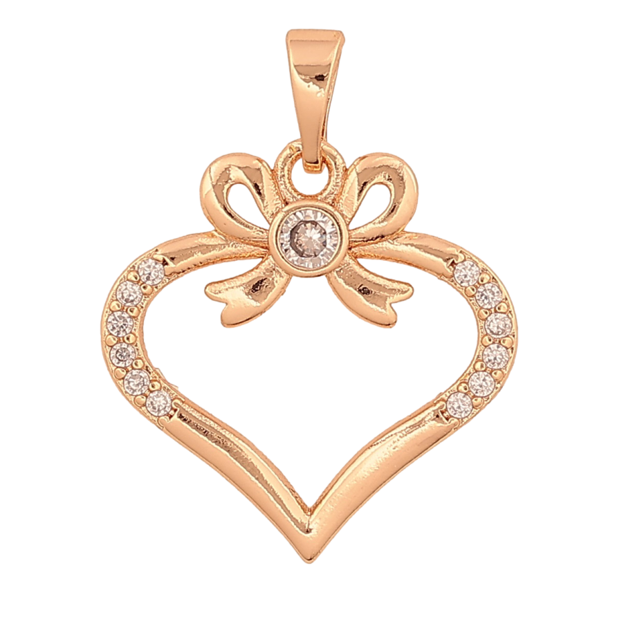 Кулон Xuping M&L цвет 18K "Сердечко с бантом" для цепочки до 5мм фото №1 Кулон Xuping M&L цвет 18K "Сердечко с бантом" для цепочки до 5мм фото №1