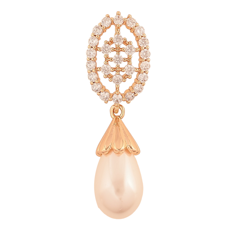 Кулон Xuping M&L колір 18K "Візерунок з кристалами та перловою підвіскою" для ланцюжка до 2мм фото №1