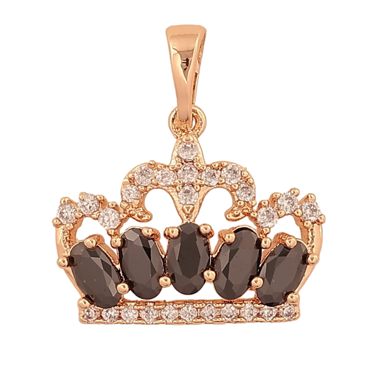 Кулон Xuping M&L цвет 18K "Корона с черно-белыми кристаллами" для цепочки до 5мм фото №2
