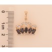 Кулон Xuping M&L колір 18K "Корона з чорно-білими кристалами" для ланцюжка до 5мм фото №2