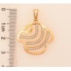 Кулон Xuping цвет Позолота 18K "Абстрактный грибок с дорожками кристаллов" для цепочки до 6мм фото №3