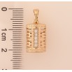 Кулон Xuping цвет Позолота 18K "Цилиндр с резным меандровым узором и дорожками кристаллов" для цепочки до 5мм фото №4