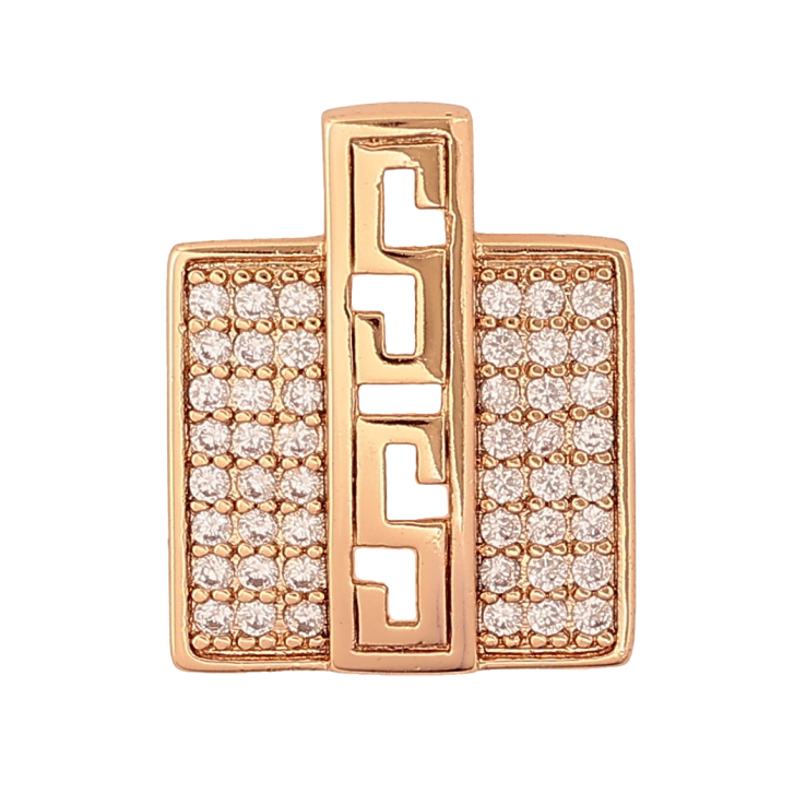 Кулон Xuping цвет Позолота 18K "Декоративная подвеска с инкрустацией кристаллами и резным узором" для цепочки до 2мм фото №22