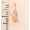 Кулон Xuping цвет Позолота 18K "Фигурная подвеска из белой керамики с бабочками" для цепочки до 4мм фото №4