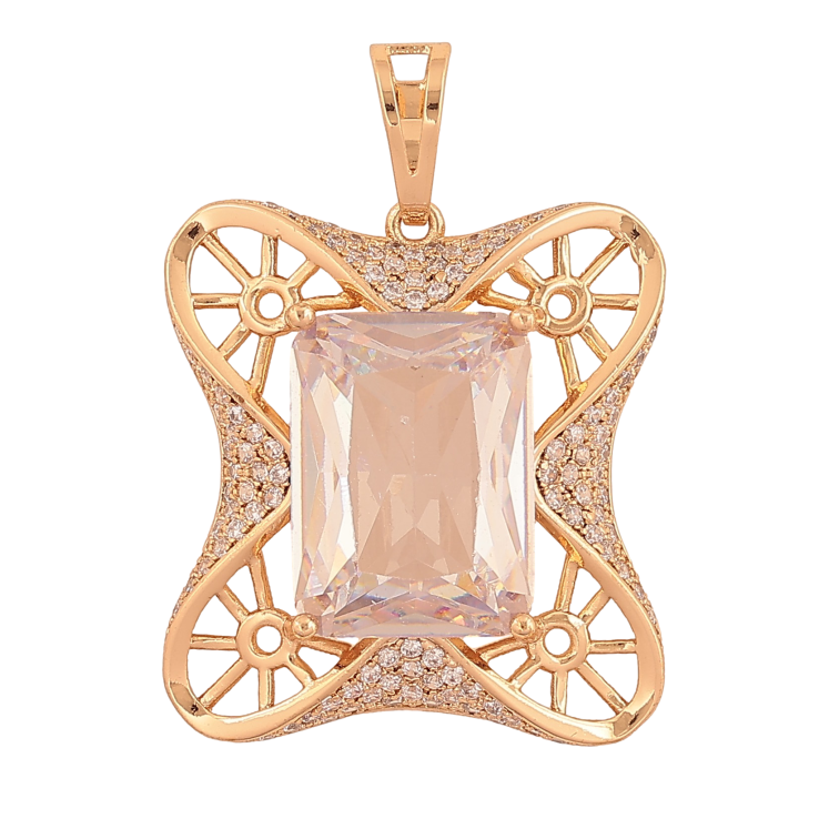 Кулон Xuping цвет Позолота 18K "Фигурный с граненным кристаллом" для цепочки до 7мм фото №14