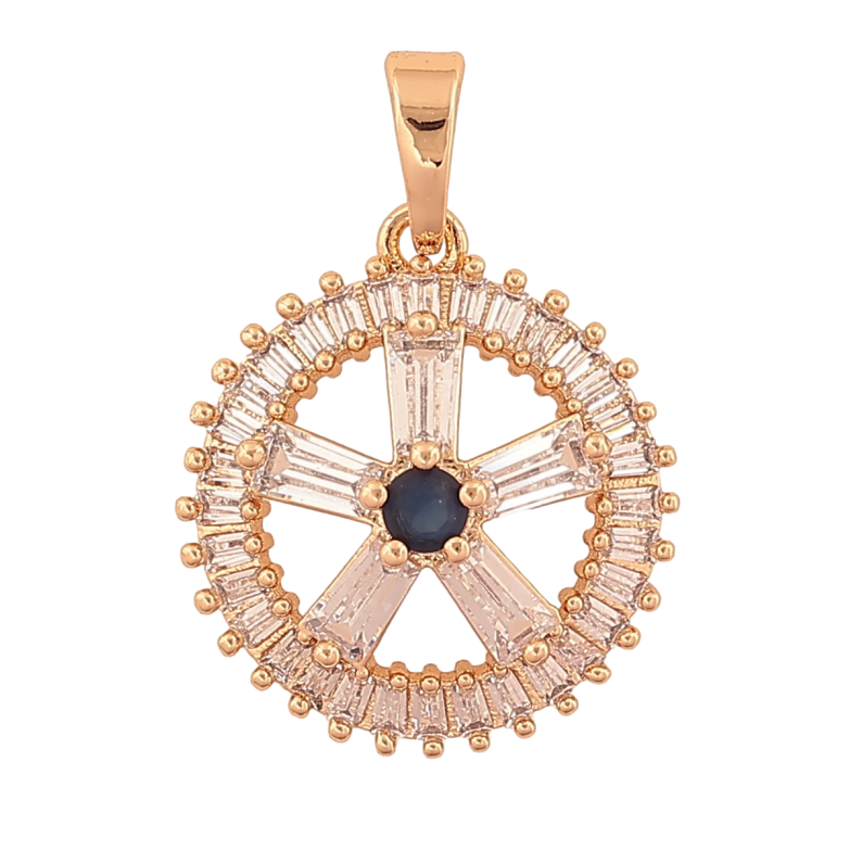 Кулон Xuping цвет Позолота 18K "Кристальный круг с цветочком" для цепочки до 5мм фото №1 Кулон Xuping цвет Позолота 18K "Кристальный круг с цветочком" для цепочки до 5мм фото №1