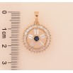 Кулон Xuping цвет Позолота 18K "Кристальный круг с цветочком" для цепочки до 5мм фото №2