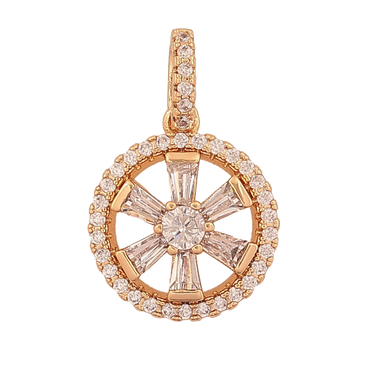 Кулон Xuping цвет Позолота 18K "Кристальный цветок в кольце" для цепочки до 3мм фото №19