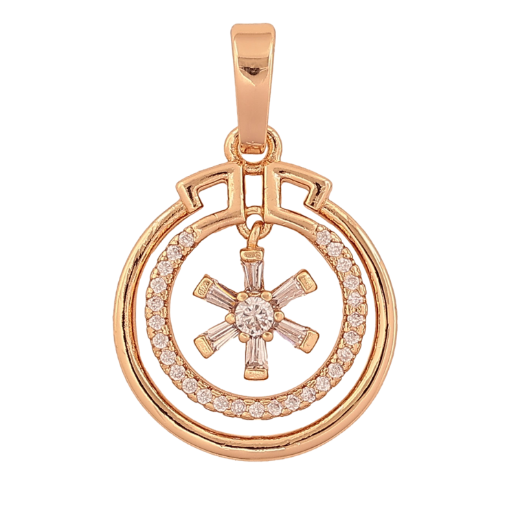 Кулон Xuping цвет Позолота 18K "Кристальная звездочка в колечках" для цепочки до 6мм фото №20