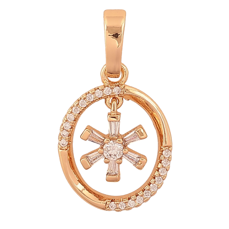 Кулон Xuping цвет Позолота 18K "Кристальная звездочка в колечке" для цепочки до 6мм фото №3 Кулон Xuping цвет Позолота 18K "Кристальная звездочка в колечке" для цепочки до 6мм фото №3