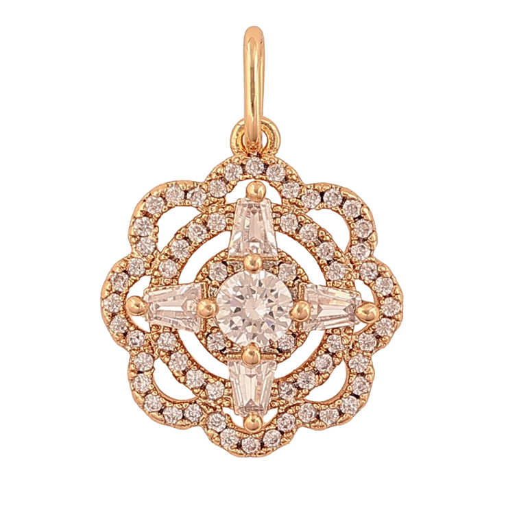 Кулон Xuping цвет Позолота 18K "Цветок с инкрустацией кристаллами" для цепочки до 4мм фото №23