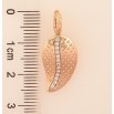 Кулон Xuping цвет Позолота 18K "Листик с дорожкой кристаллов" для цепочки до 4мм фото №2