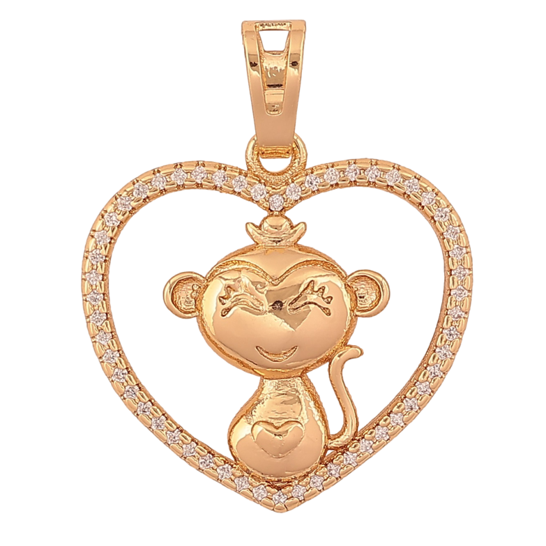 Кулон Xuping цвет Позолота 18K "Мартышка в сердечке" для цепочки до 6мм фото №1 Кулон Xuping цвет Позолота 18K "Мартышка в сердечке" для цепочки до 6мм фото №1