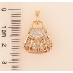 Кулон Xuping цвет Позолота 18K "Резная сумочка с инкрустацией кристаллами" для цепочки до 5мм фото №3