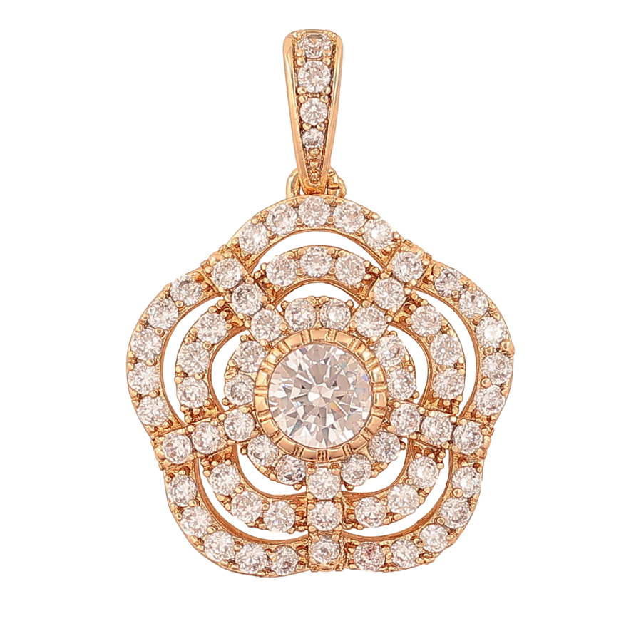 Кулон Xuping цвет Позолота 18K "Цветок с инкрустацией кристаллами" для цепочки до 4мм фото №1 Кулон Xuping цвет Позолота 18K "Цветок с инкрустацией кристаллами" для цепочки до 4мм фото №1