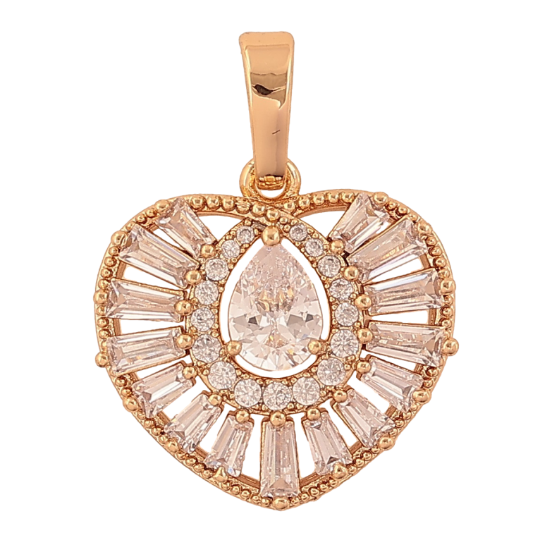 Кулон Xuping колір Позолота 18K "Серце з інкрустацією кристалами" для ланцюжка до 6мм фото №1 Кулон Xuping колір Позолота 18K "Серце з інкрустацією кристалами" для ланцюжка до 6мм фото №1