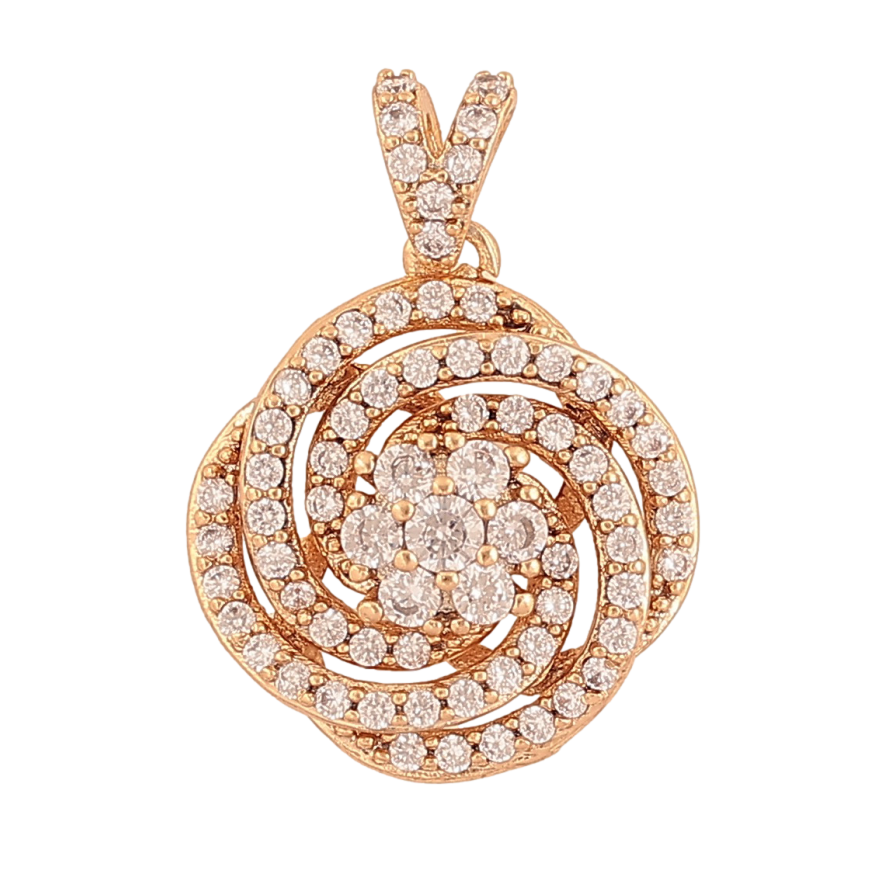 Кулон Xuping цвет Позолота 18K "Спиральный узор с цветочком инкрустация кристаллами" для цепочки до 3мм фото №1 Кулон Xuping цвет Позолота 18K "Спиральный узор с цветочком инкрустация кристаллами" для цепочки до 3мм фото №1
