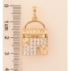 Кулон Xuping цвет Позолота 18K "Сумочка с инкрустацией кристаллами и цветочным узором" для цепочки до 6мм фото №3