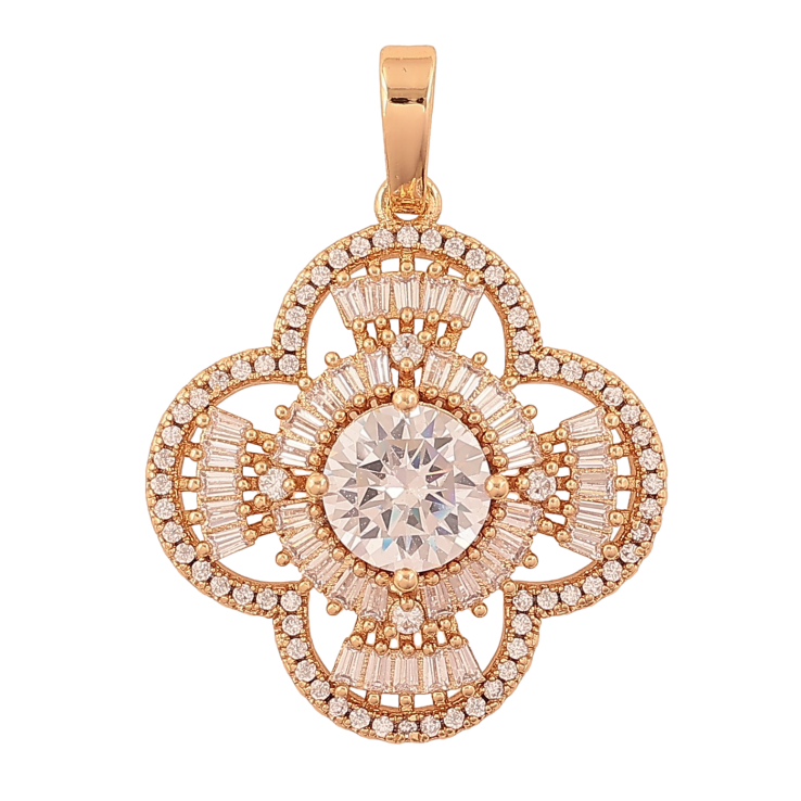 Кулон Xuping цвет Позолота 18K "Кристальный цветок" для цепочки до 6мм фото №12 Кулон Xuping цвет Позолота 18K "Кристальный цветок" для цепочки до 6мм фото №12