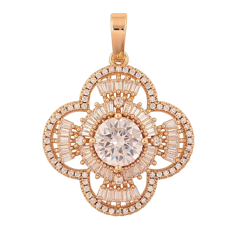 Кулон Xuping цвет Позолота 18K "Кристальный цветок" для цепочки до 6мм фото №1