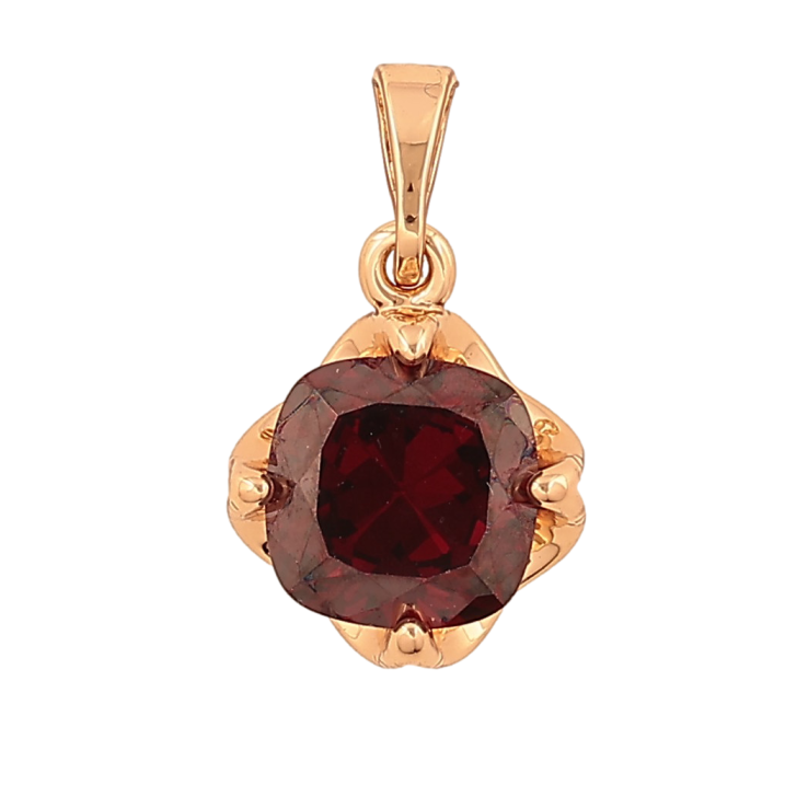 Кулон Xuping цвет Позолота 18K "Бордовый кристалл" для цепочки до 5мм фото №10