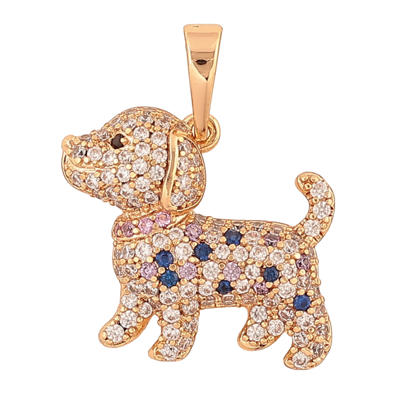 Кулон Xuping цвет Позолота 18K "Собачка с инкрустацией кристаллами" для цепочки до 6мм фото №1