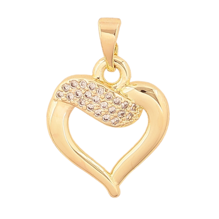 Кулон Xuping цвет Позолота 14К "Сердечко с кристаллами" для цепочки до 5мм фото №4