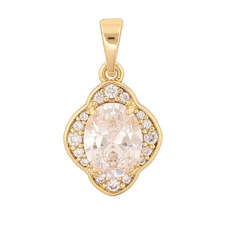 Кулон Xuping цвет Позолота 14К "Узор с кристаллами" для цепочки до 5мм фото №6