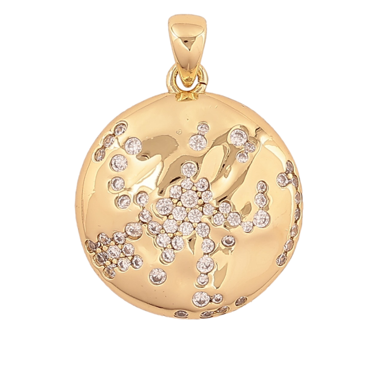 Кулон Xuping цвет Позолота 14К "Узор  кристаллами" для цепочки до 4мм фото №5