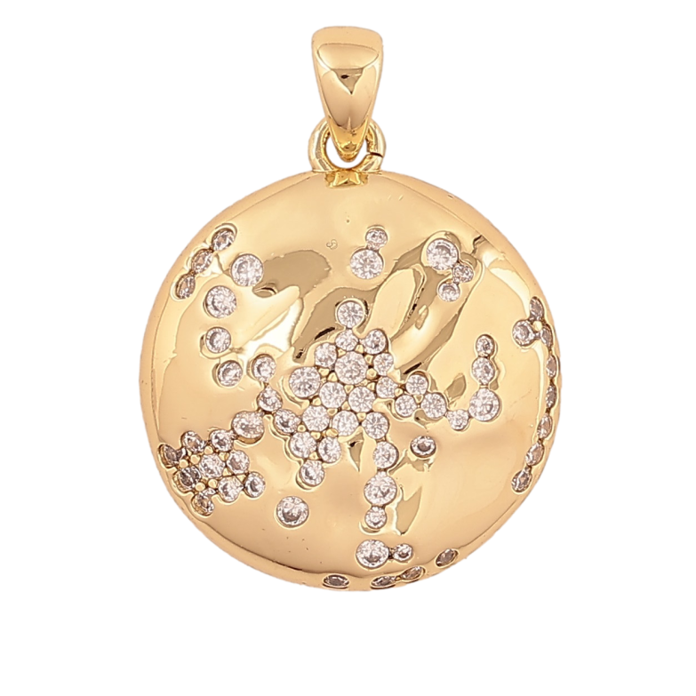 Кулон Xuping цвет Позолота 14К "Узор  кристаллами" для цепочки до 4мм фото №1