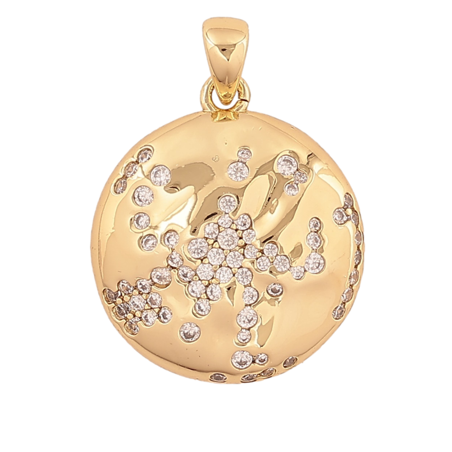 Кулон Xuping цвет Позолота 14К "Узор  кристаллами" для цепочки до 4мм фото №1