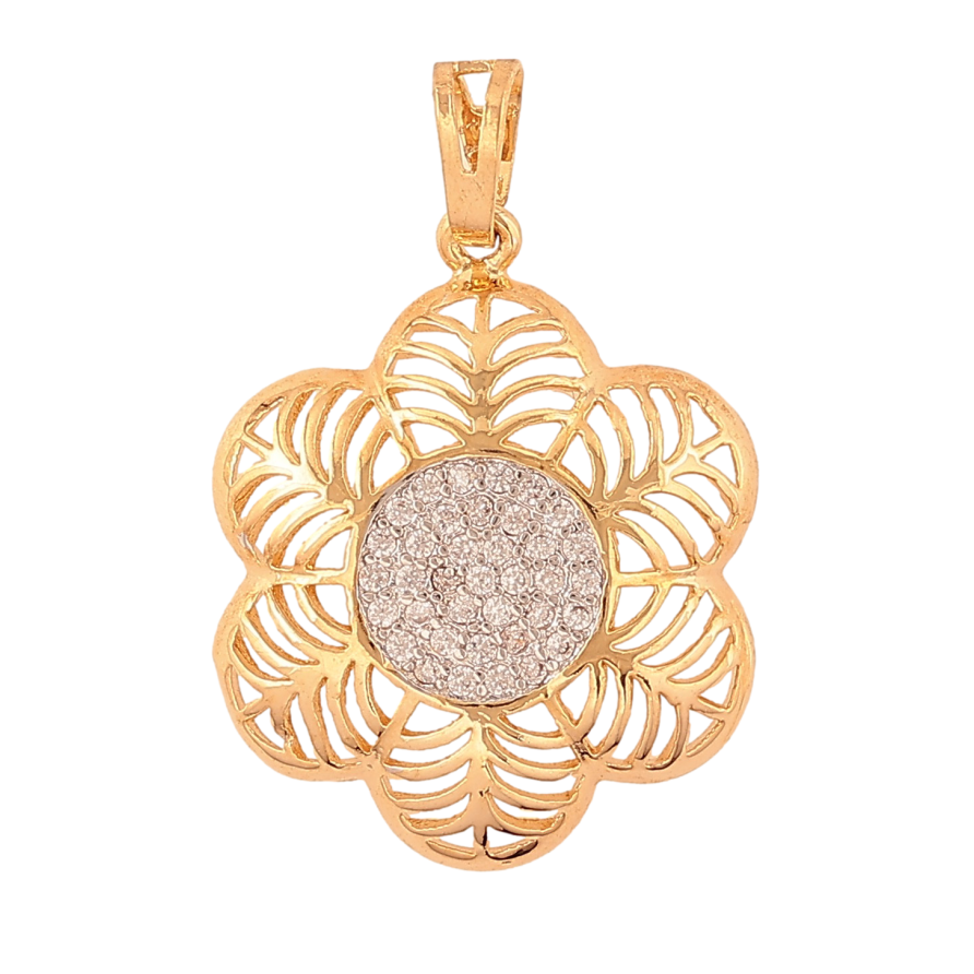 Кулон Xuping колір Позолота 18K + Родій "Квіточка" для ланцюжка до 5мм фото №1