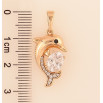 Кулон Xuping колір Позолота 18K "Дельфін з кристалом" для ланцюжка до 6мм фото №2