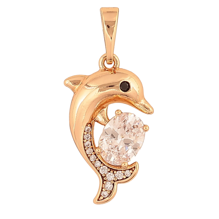 Кулон Xuping колір Позолота 18K "Дельфін з кристалом" для ланцюжка до 6мм фото №20