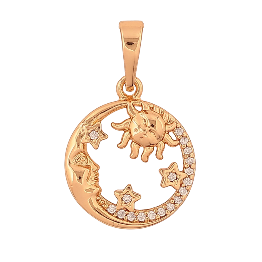 Кулон Xuping колір Позолота 18K "Сонце та Місяць" для ланцюжка до 6мм фото №1 Кулон Xuping колір Позолота 18K "Сонце та Місяць" для ланцюжка до 6мм фото №1