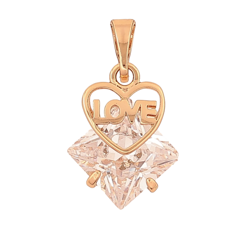 Кулон Xuping цвет Позолота 18K "Кристалл с сердечком" для цепочки до 5мм фото №1